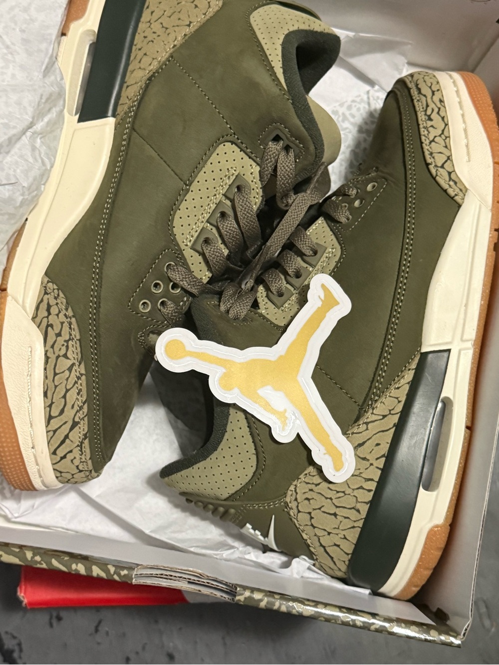 Jordan Olive Green and Gum Air Jordan 3(low offers will not be entertained)